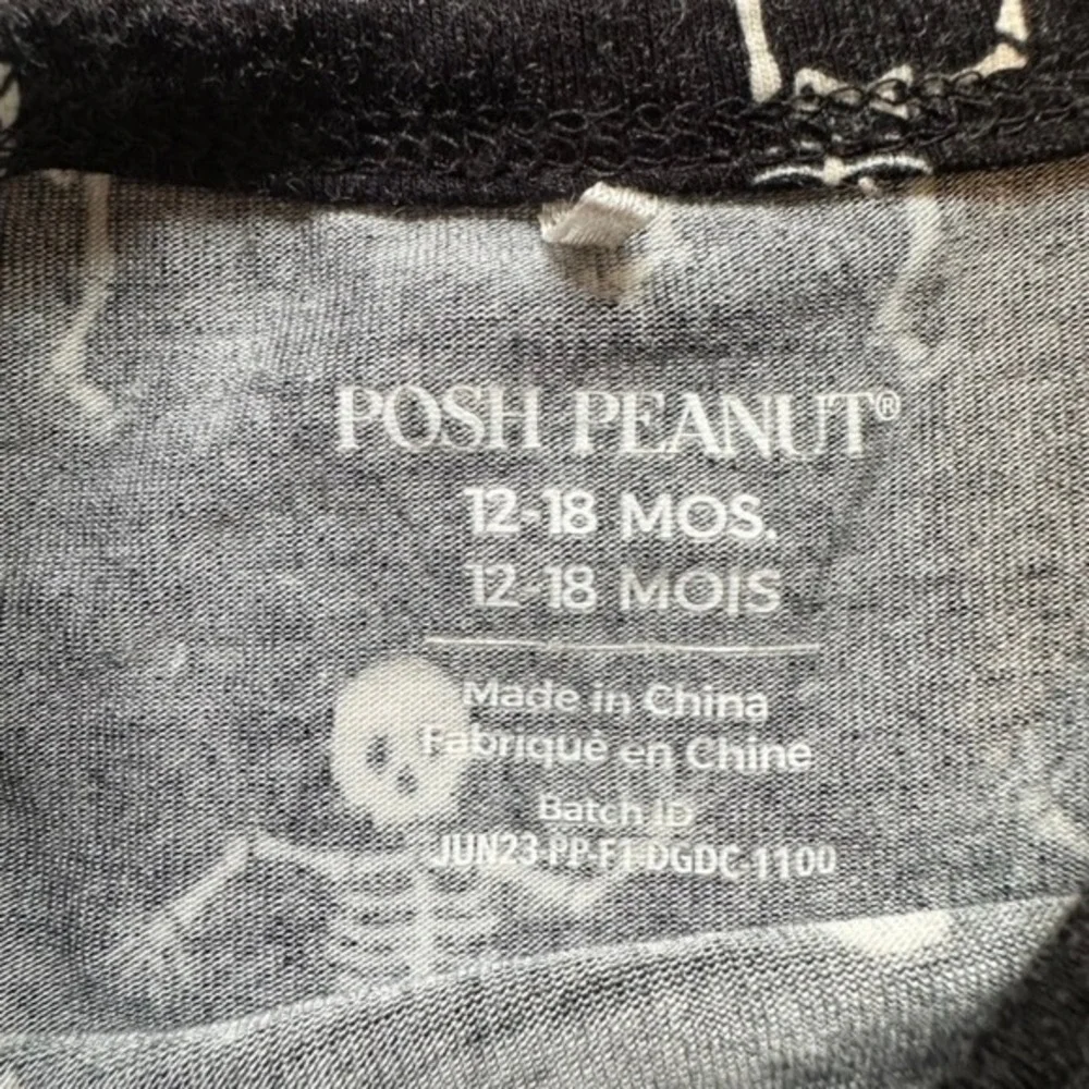 Posh Peanut Baby Girl Dress Bodysuit 12-18 Months Skeleton Halloween Bamboo Glow